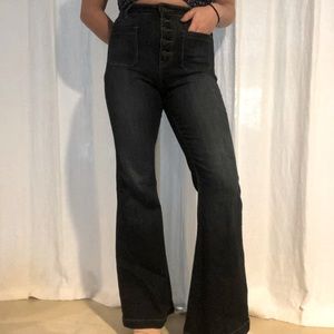 4/$20 High-waisted, dark wash, flare jeans